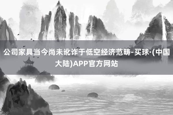 公司家具当今尚未讹诈于低空经济范畴-买球·(中国大陆)APP官方网站