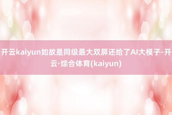 开云kaiyun如故是同级最大双屏还给了AI大模子-开云·综合体育(kaiyun)