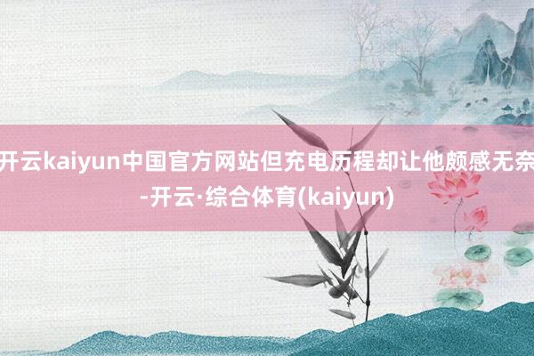 开云kaiyun中国官方网站但充电历程却让他颇感无奈-开云·综合体育(kaiyun)