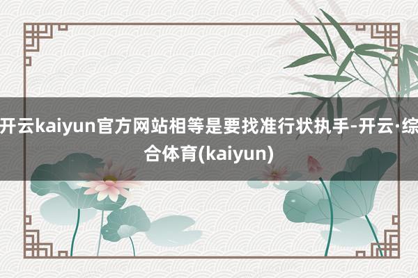 开云kaiyun官方网站相等是要找准行状执手-开云·综合体育(kaiyun)