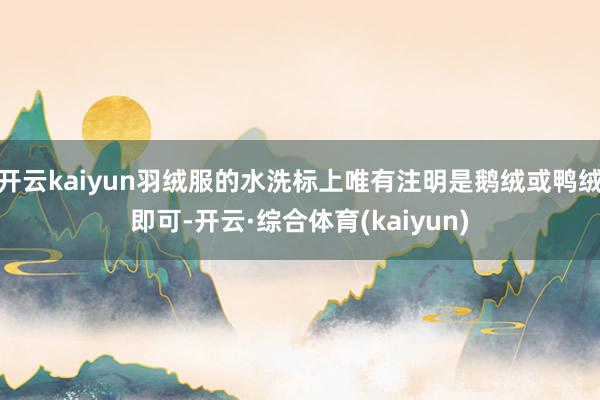 开云kaiyun羽绒服的水洗标上唯有注明是鹅绒或鸭绒即可-开云·综合体育(kaiyun)