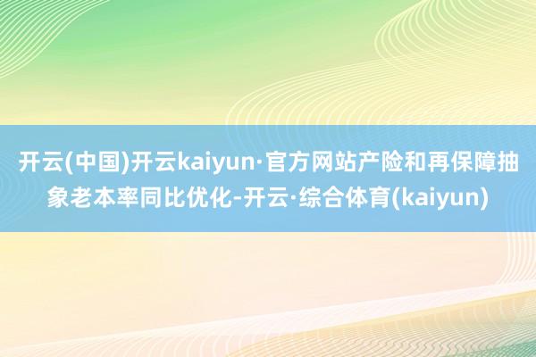 开云(中国)开云kaiyun·官方网站产险和再保障抽象老本率同比优化-开云·综合体育(kaiyun)