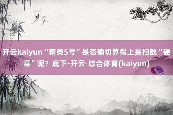 开云kaiyun“精灵5号”是否确切算得上是扫数“硬菜”呢？底下-开云·综合体育(kaiyun)