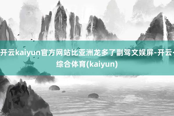 开云kaiyun官方网站比亚洲龙多了副驾文娱屏-开云·综合体育(kaiyun)