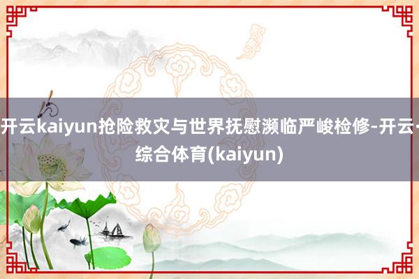 开云kaiyun抢险救灾与世界抚慰濒临严峻检修-开云·综合体育(kaiyun)