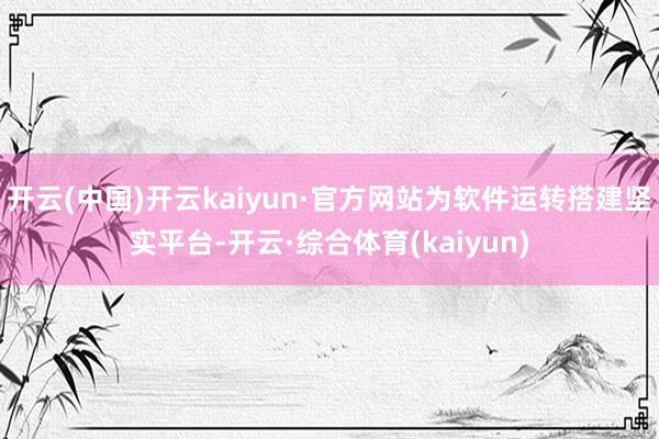 开云(中国)开云kaiyun·官方网站为软件运转搭建坚实平台-开云·综合体育(kaiyun)