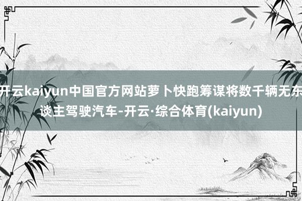 开云kaiyun中国官方网站萝卜快跑筹谋将数千辆无东谈主驾驶汽车-开云·综合体育(kaiyun)