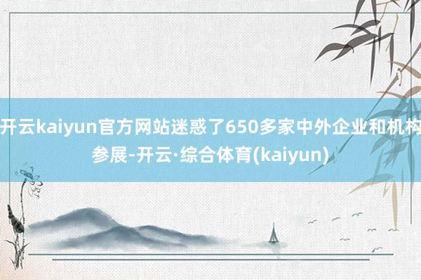 开云kaiyun官方网站迷惑了650多家中外企业和机构参展-开云·综合体育(kaiyun)