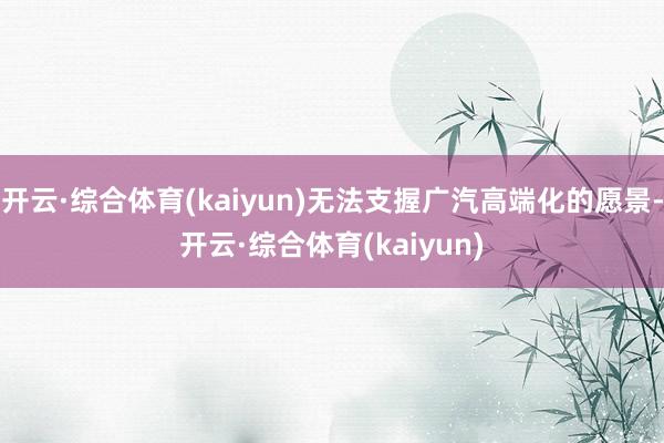 开云·综合体育(kaiyun)无法支握广汽高端化的愿景-开云·综合体育(kaiyun)