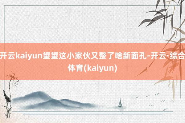 开云kaiyun望望这小家伙又整了啥新面孔-开云·综合体育(kaiyun)